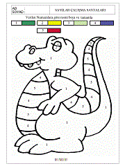 okul öncesi çocuklar için verilen sayıya göre boya